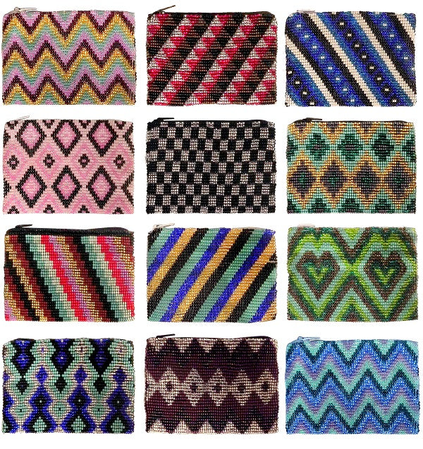 $7.50 #1045 All Beaded Coin Purse w/Zipper (12 pcs/Order)