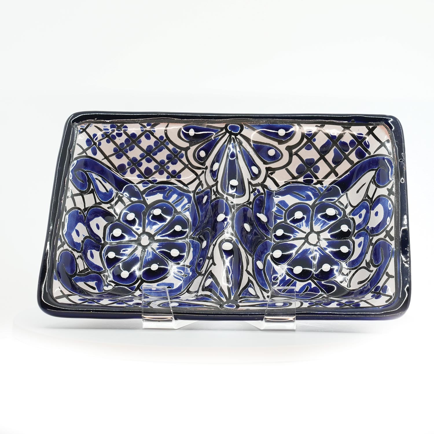 Classic Elegance 2 Compartment Condiment Tray (Blue)