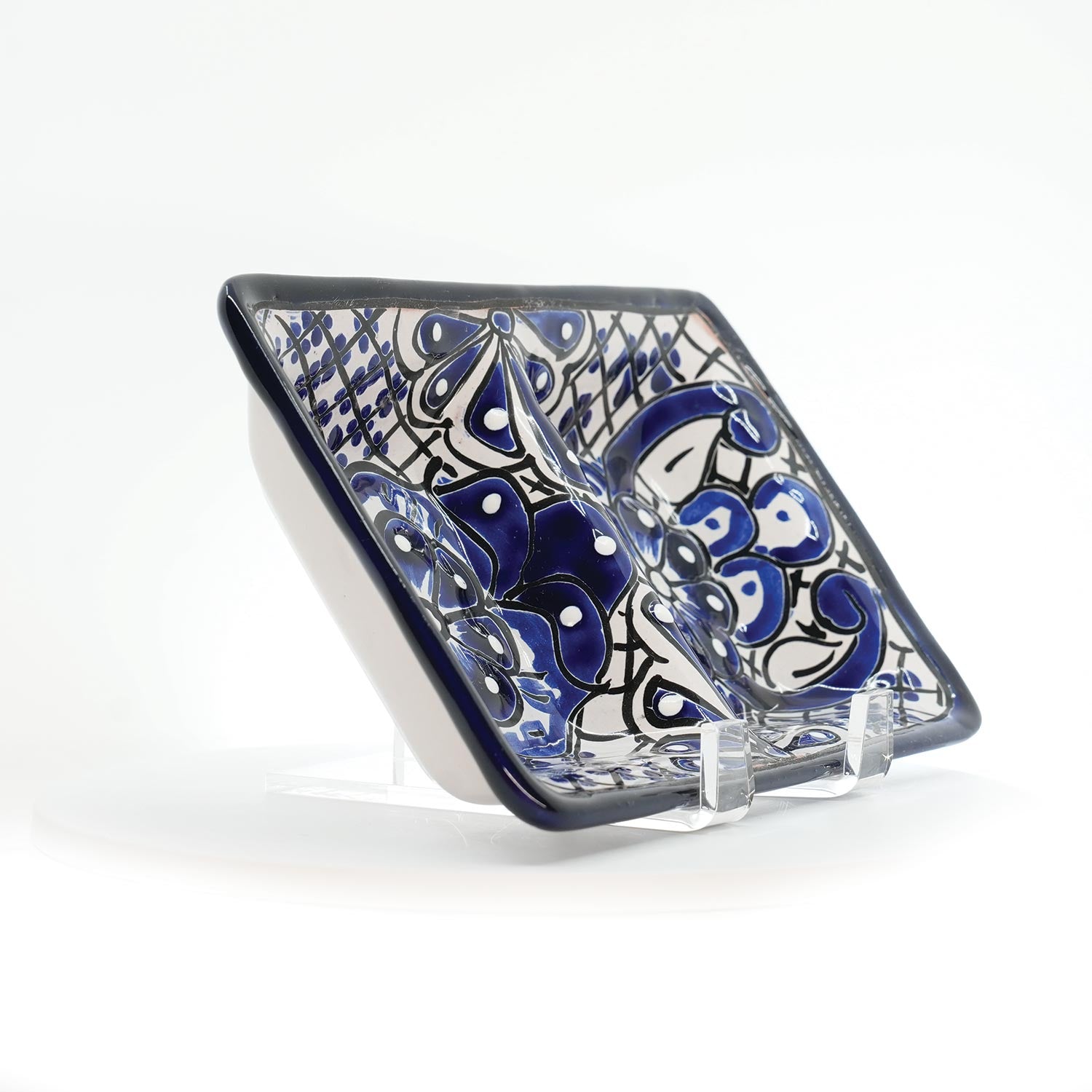 Classic Elegance 2 Compartment Condiment Tray (Blue)