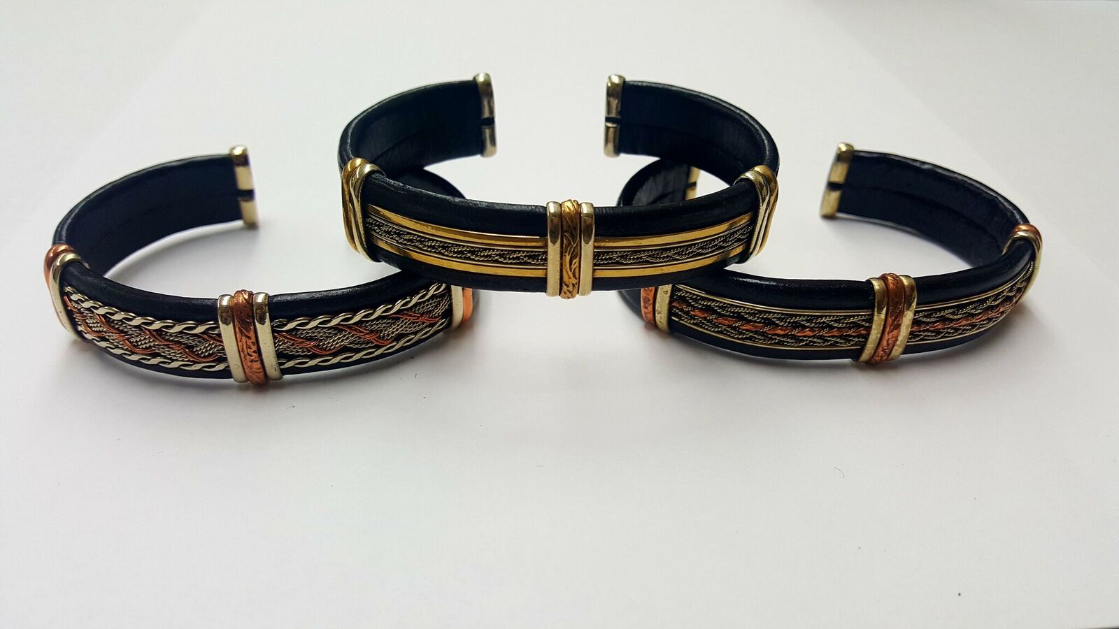 $6 ea. #2040 Adjustable Magnetic Leather Taxco Cuffs/Bracelet (12 pcs/Order)