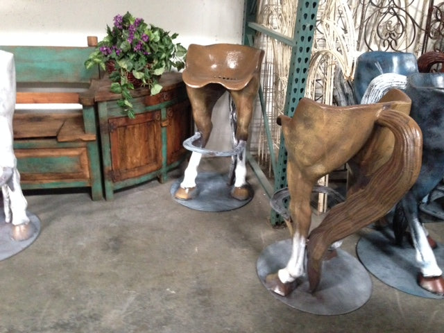 $595 ea. Single Aluminum Horse Booty Bar Stool (2pcs/Order)