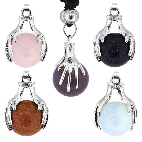 $3.50 ea. #8322-HB Hands w/Precious Stone Ball Necklace (12pcs/Order)