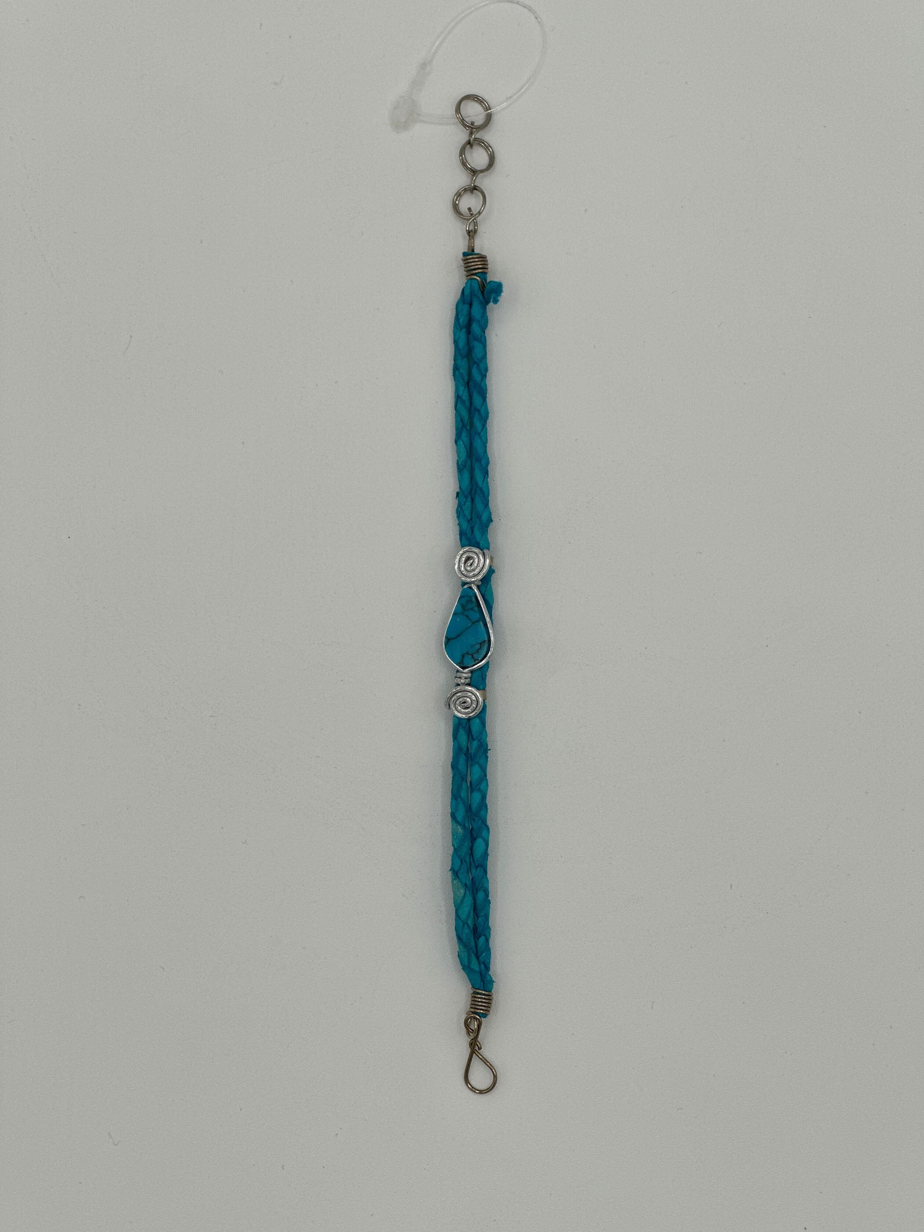 $2.50 ea. #2014 Tear Drop Stone Leather Bracelet (12pcs/Order)