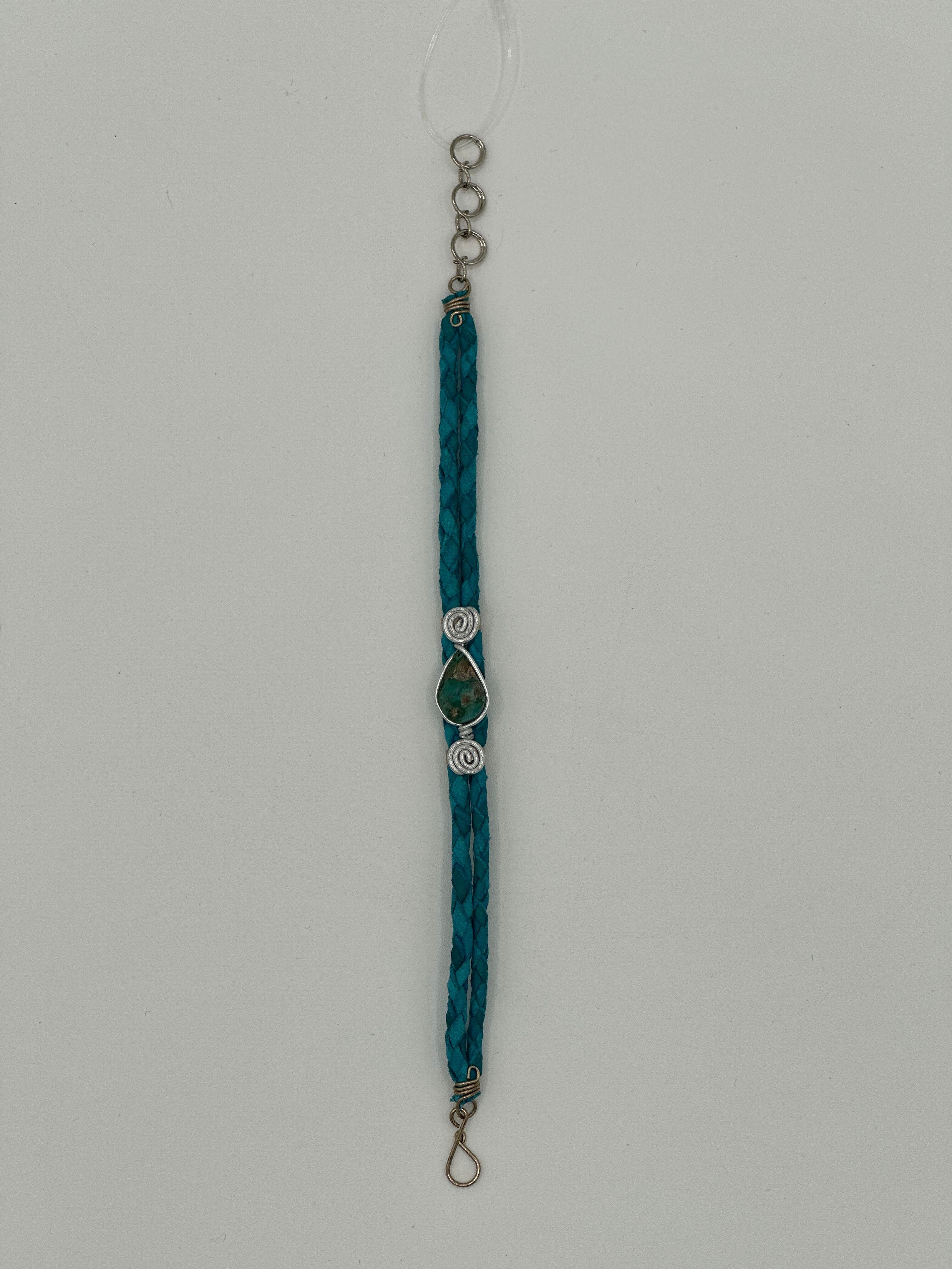 $2.50 ea. #2014 Tear Drop Stone Leather Bracelet (12pcs/Order)