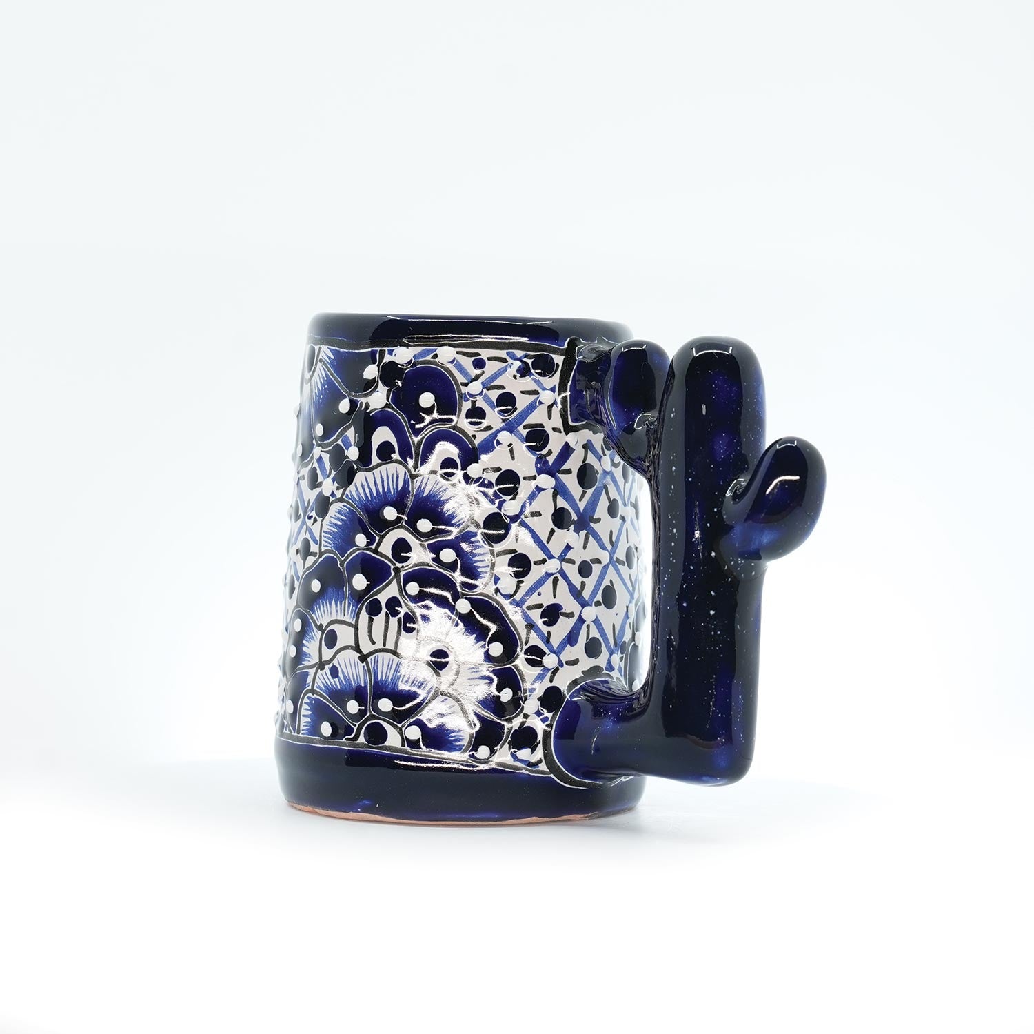 Classic Collection Handcrafted Blue & White Cactus Mug