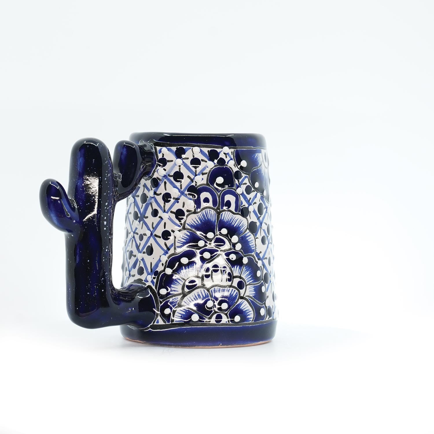 Classic Collection Handcrafted Blue & White Cactus Mug