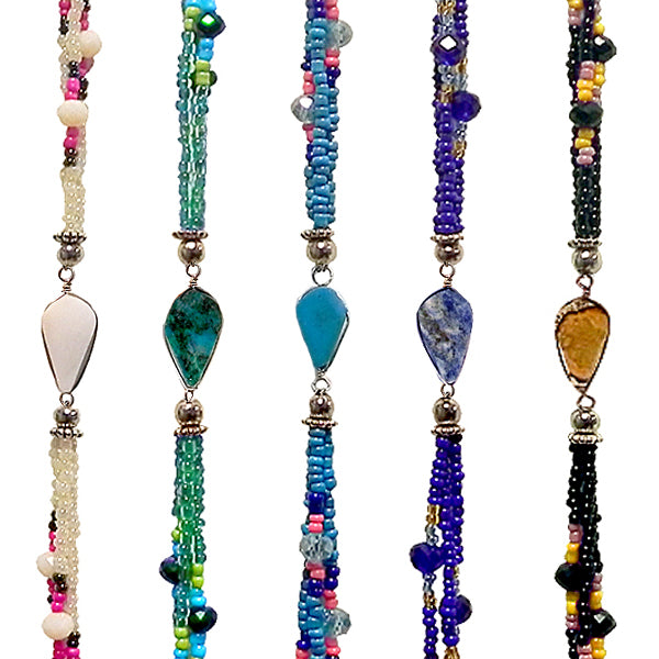$2.50 ea. #2038 All Beaded Bracelet w/Stone (12pcs/Order)
