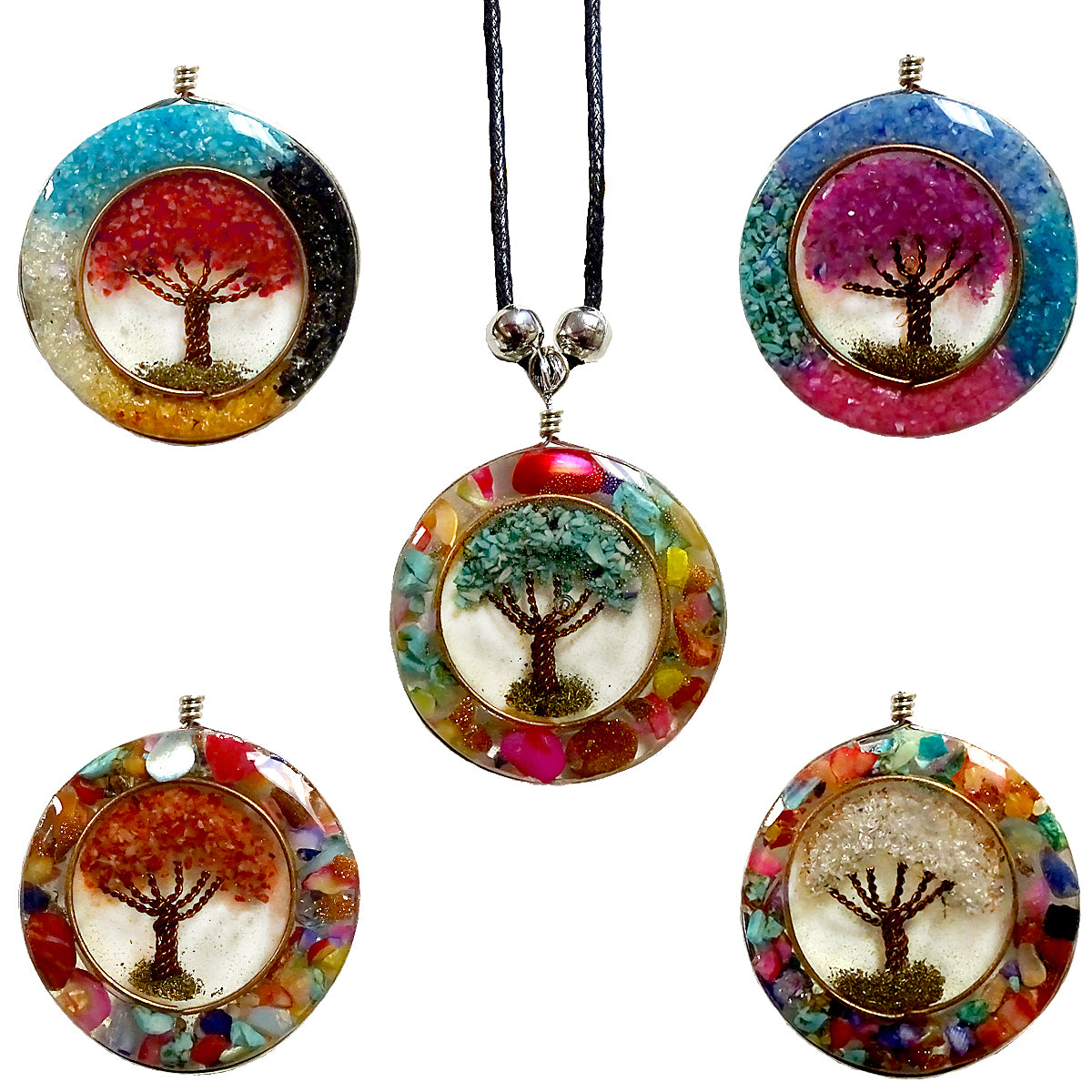 $2.50 ea. #922N-ToL/P Tree of Life Acrylic Pendant w/Chip Stones (12pcs/Order)