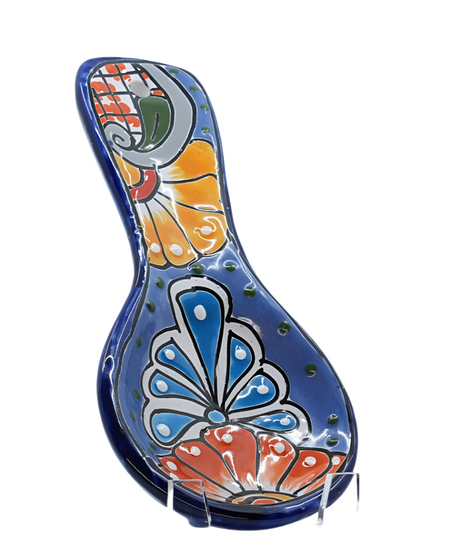 Hand-Painted Talavera Spoon Rest – Multicolored