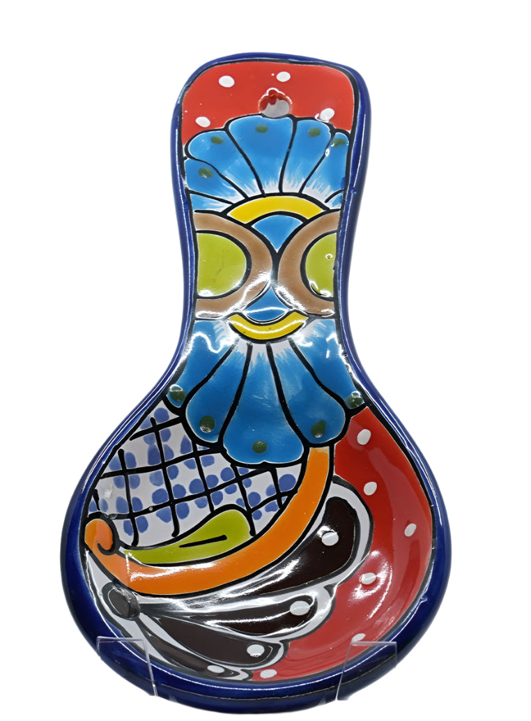 Hand-Painted Talavera Spoon Rest – Multicolored