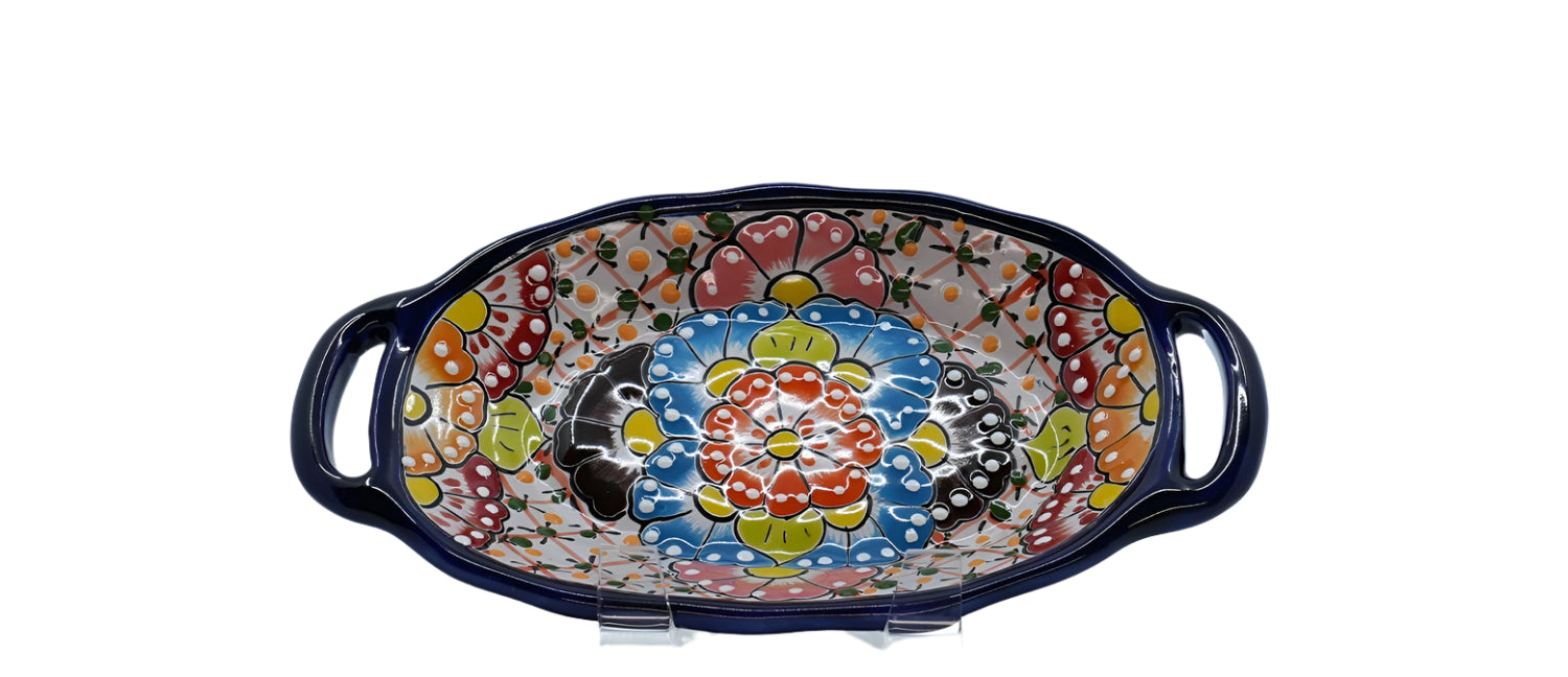 Timeless Multicolored Oval Bowl (with Handles)