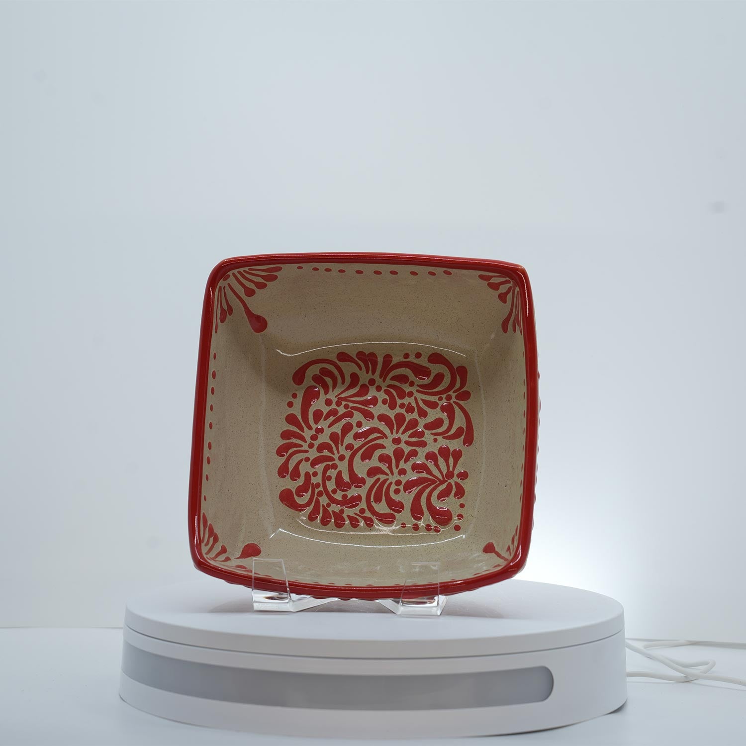 Eternal Bloom Pink on White Bowl Square Small