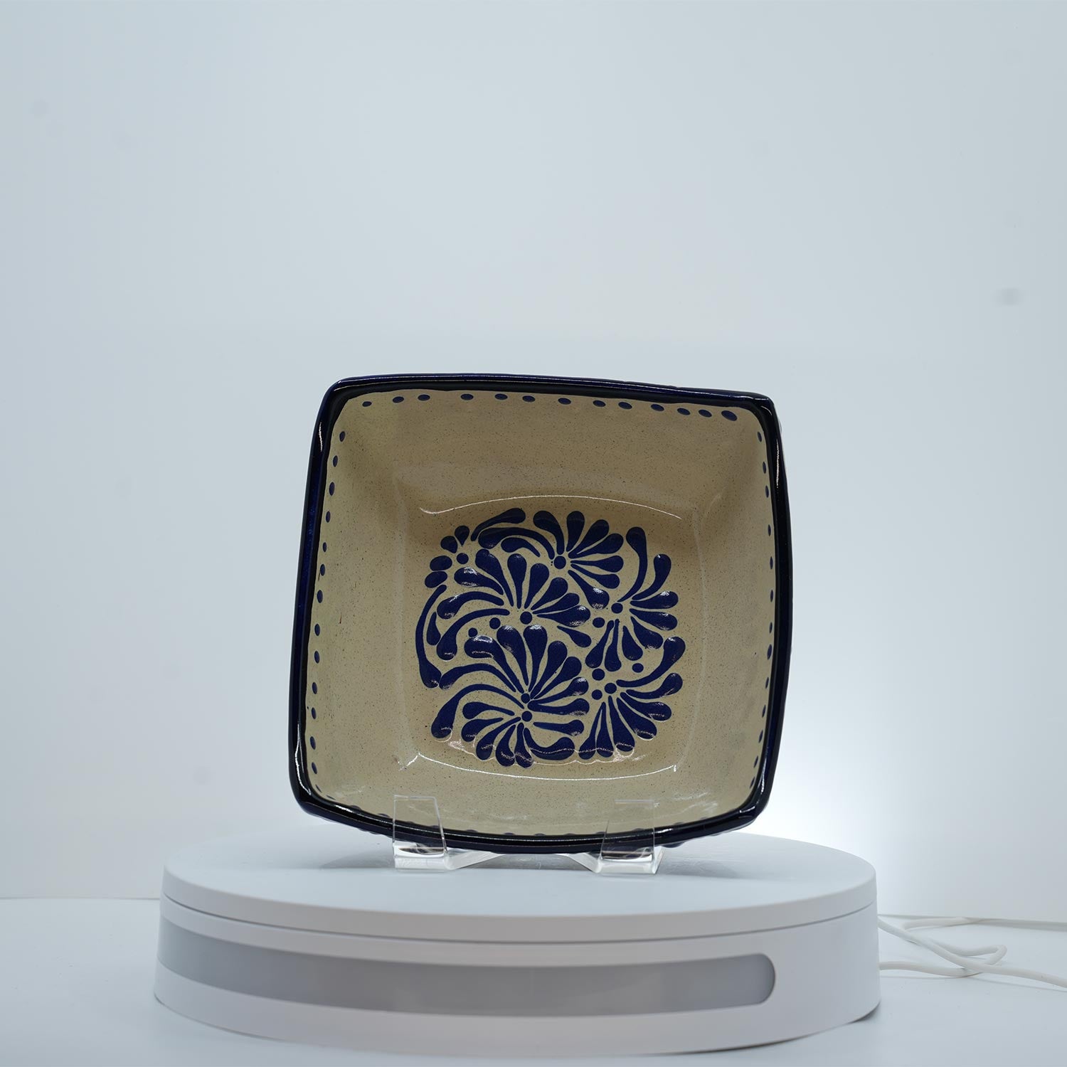 Eternal Bloom Blue on White Bowl Square Small