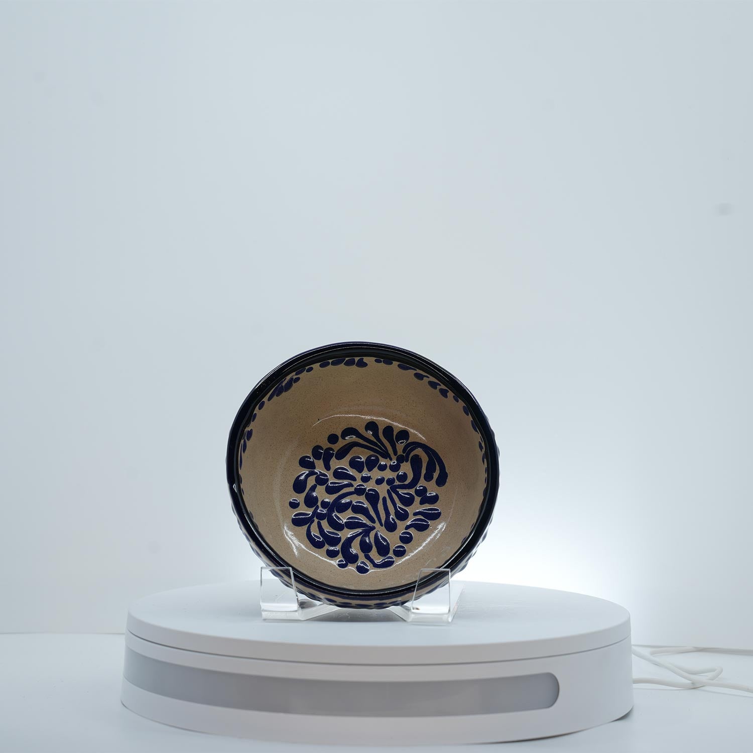 Eternal Bloom Blue on White Molcajete