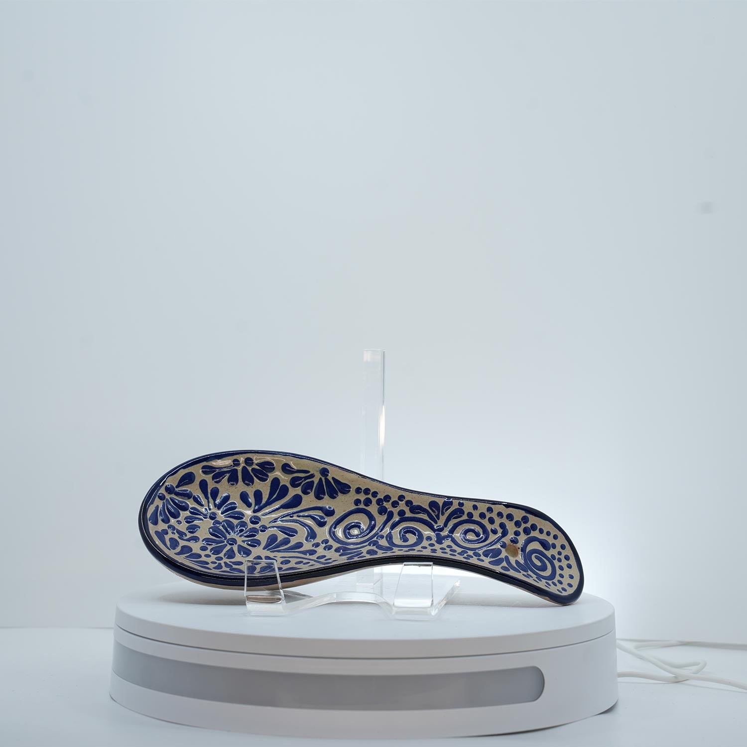 Eternal Bloom Blue on White Spoon Rest