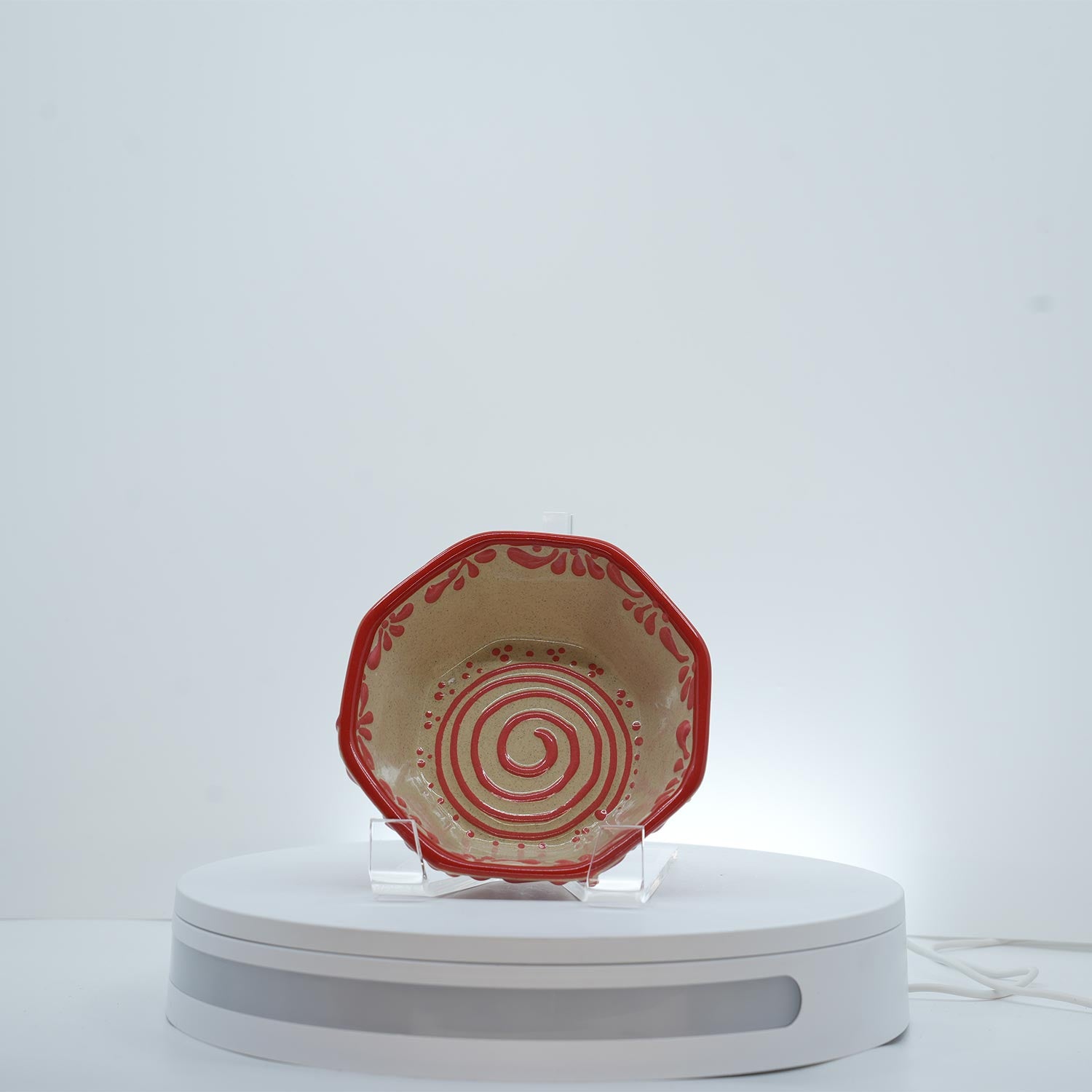 Eternal Bloom Pink on White Bowl Octagon Small