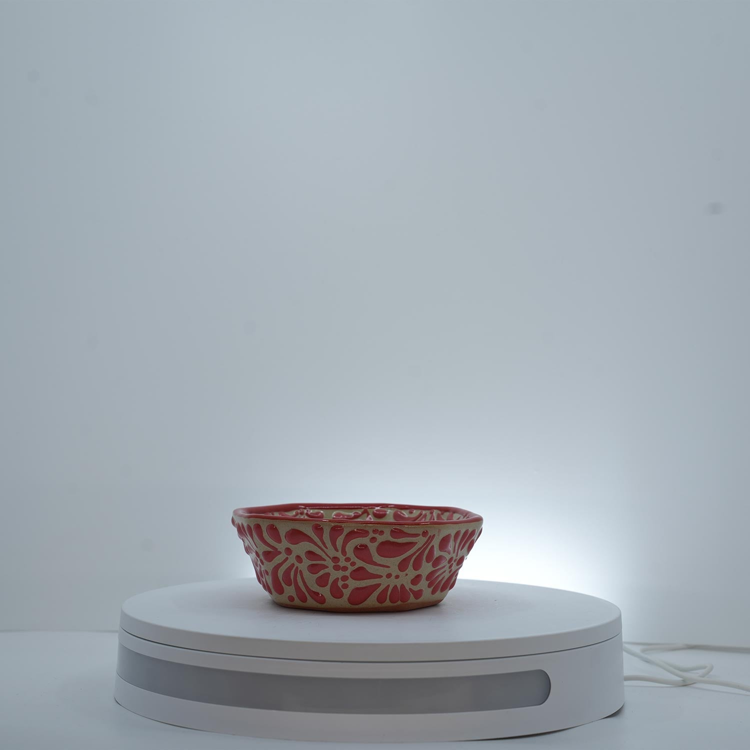 Eternal Bloom Pink on White Bowl Octagon Small