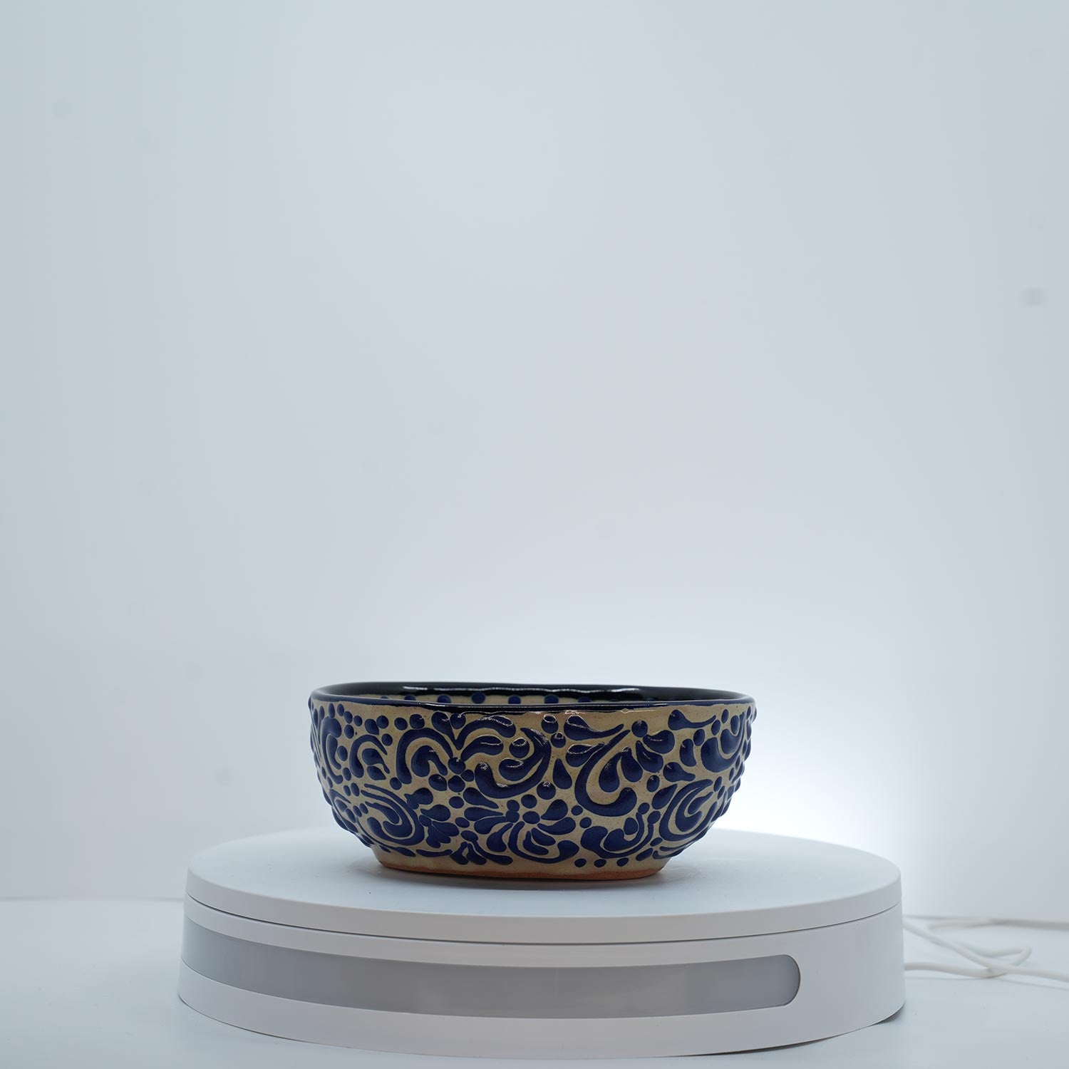 Eternal Bloom Blue on White Bowl Round Small