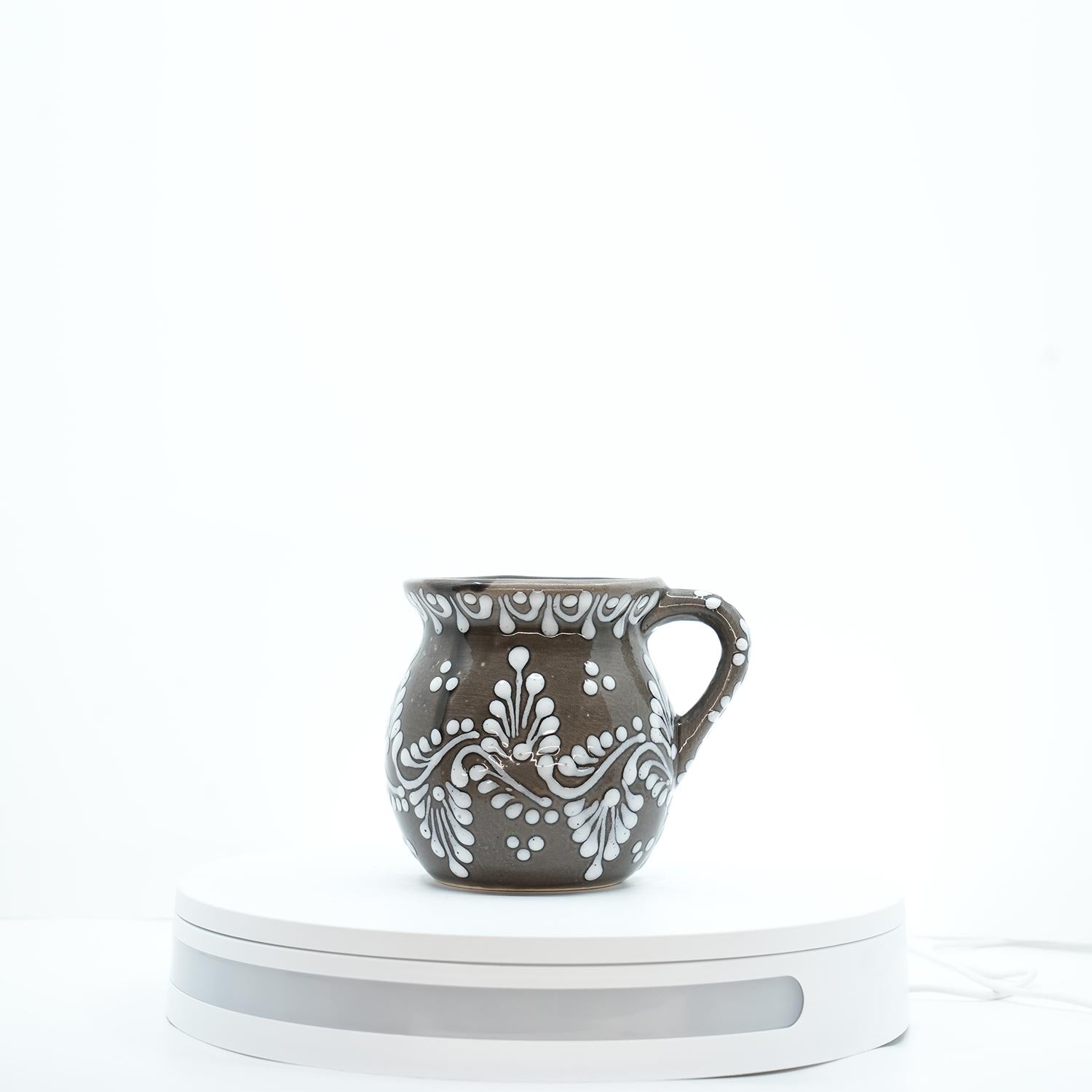 Eternal Bloom White on Brown Mug