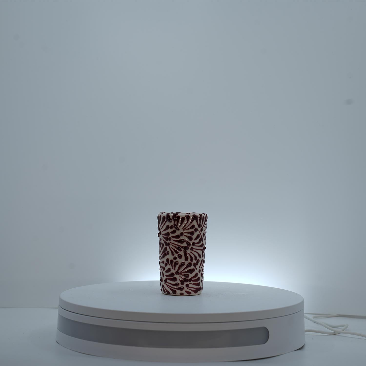 Eternal Bloom Maroon on White Shot Glass