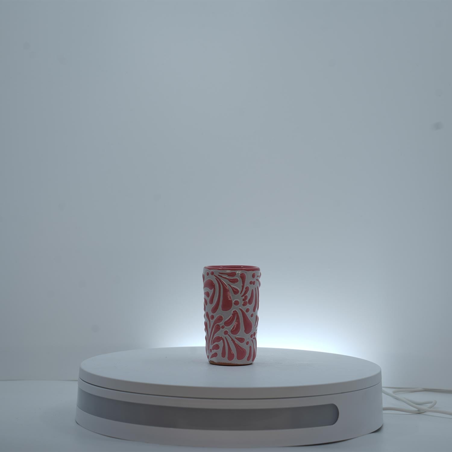 Eternal Bloom Pink on White Shot Glass