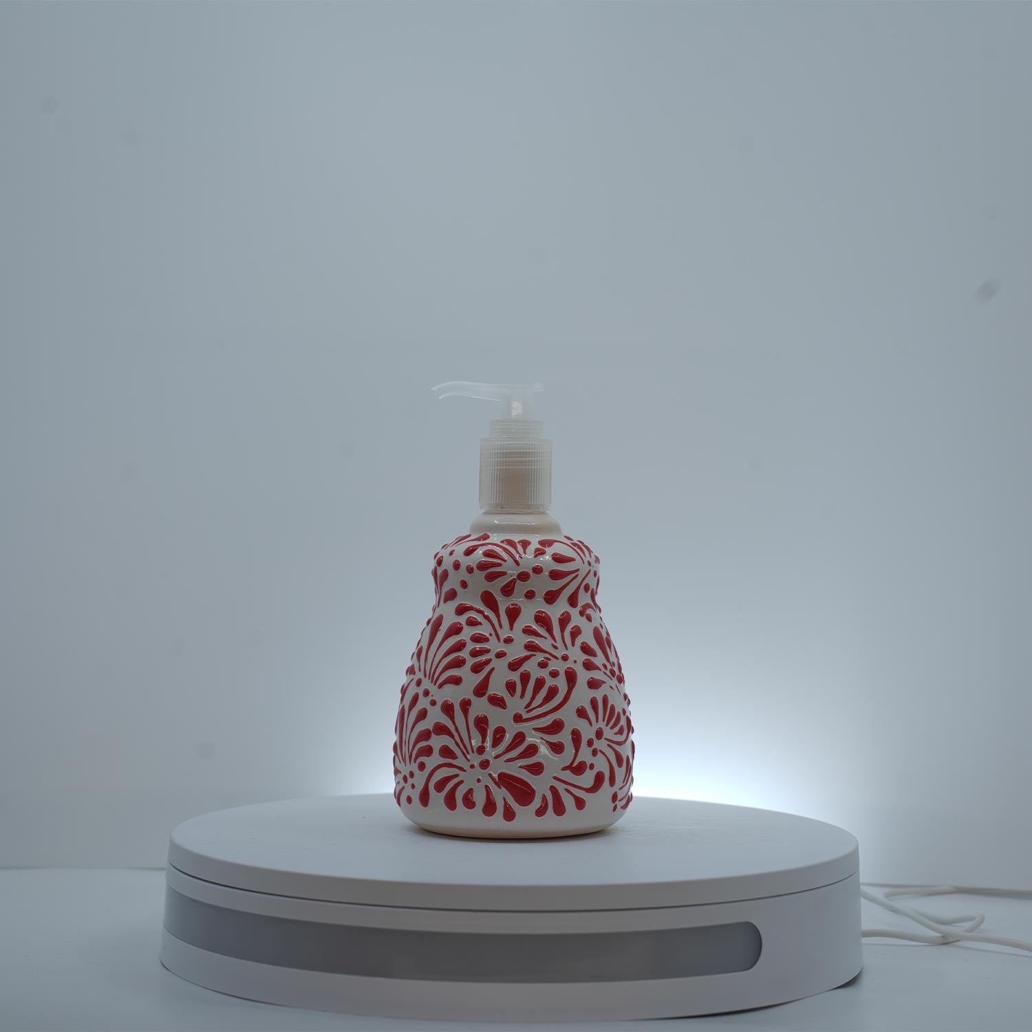 Eternal Bloom Pink on White Soap Dispenser