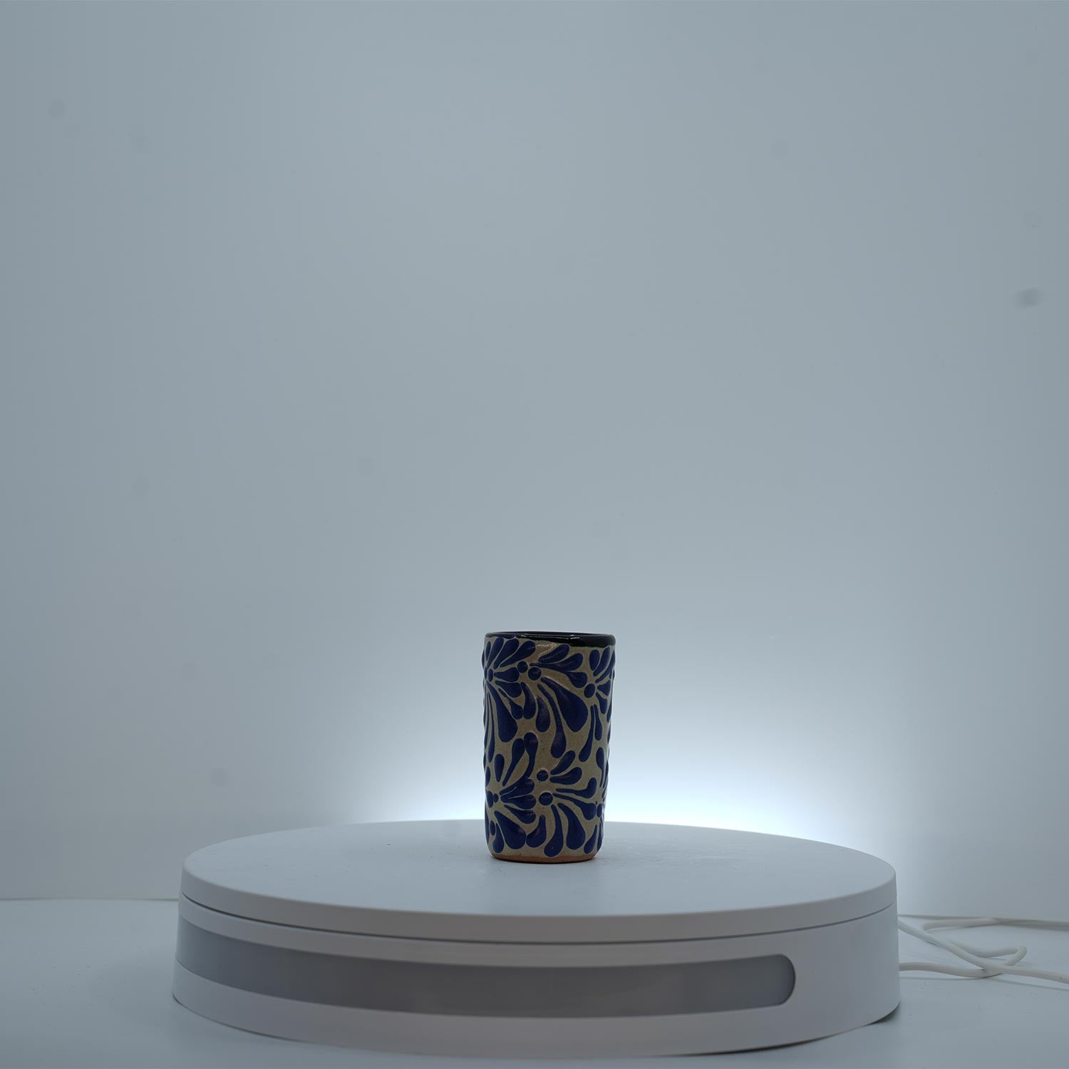 Eternal Bloom Blue on White Shot Glass