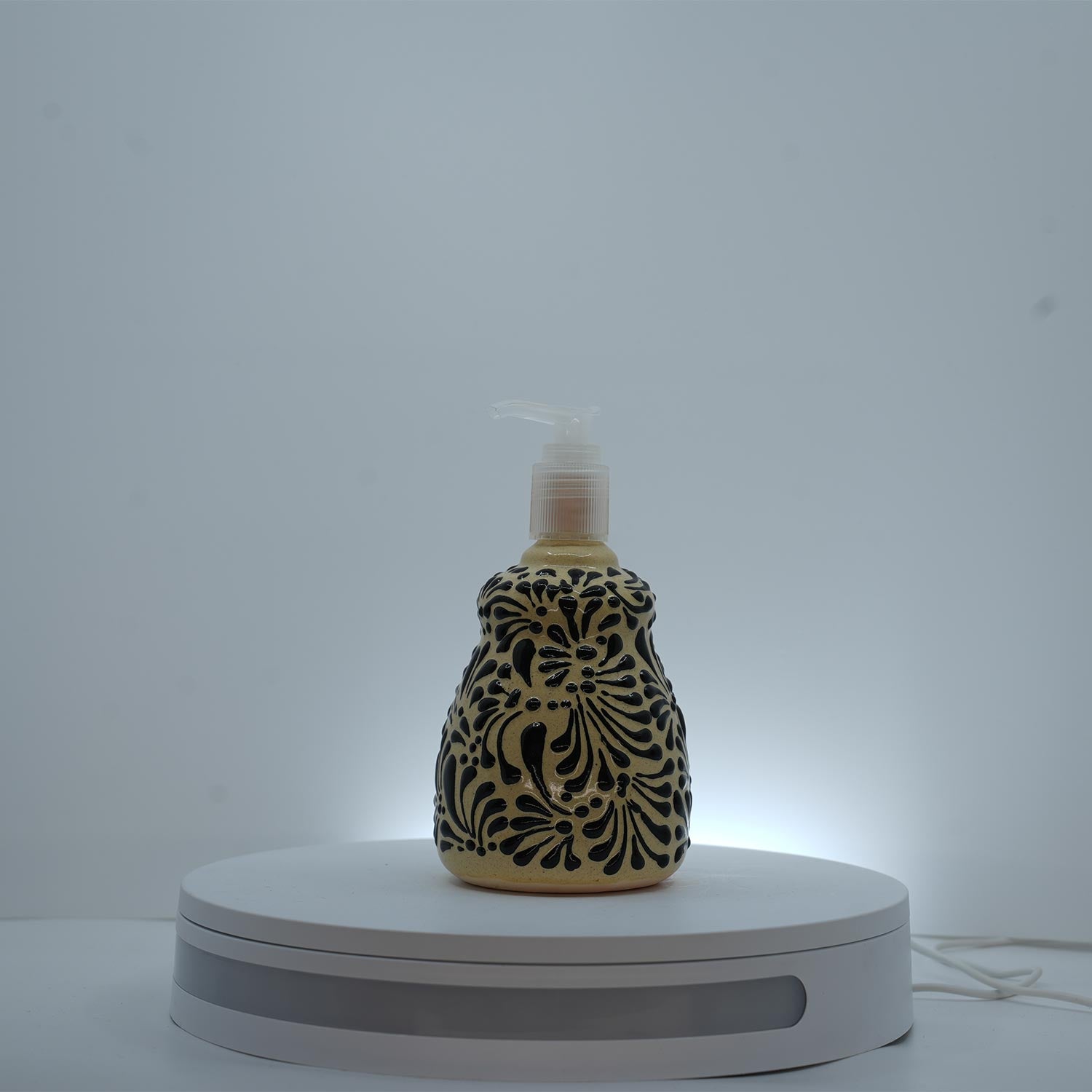 Eternal Bloom Black on White Soap Dispenser