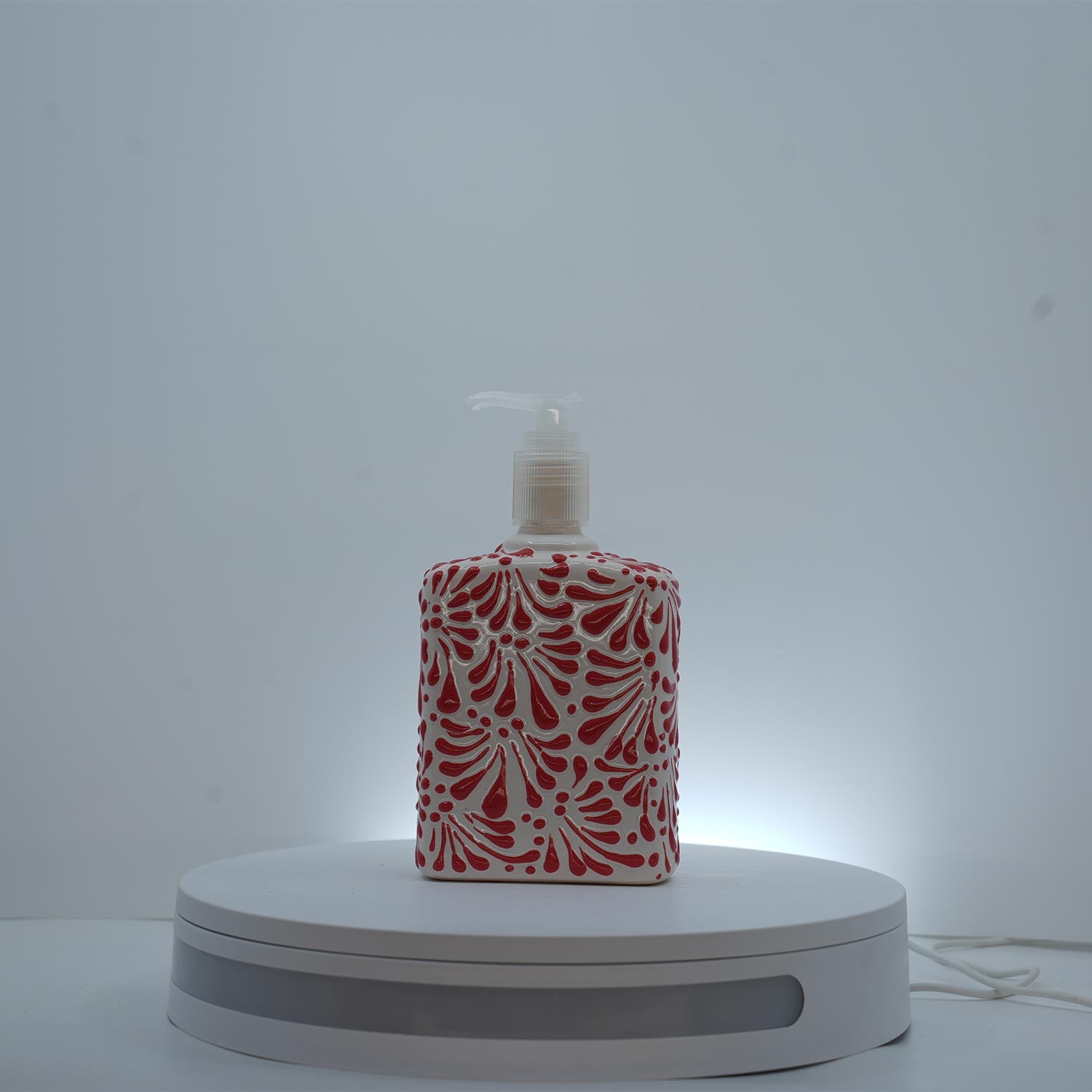 Eternal Bloom Pink on White Soap Dispenser 2