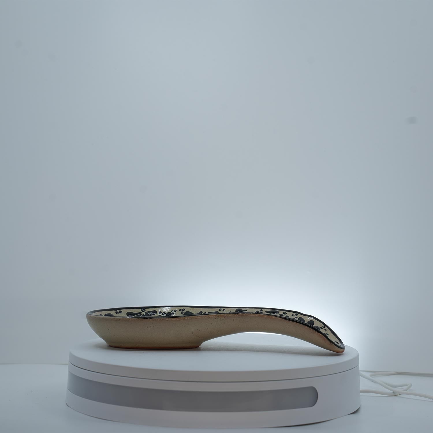 Eternal Bloom Black on White Spoon Rest