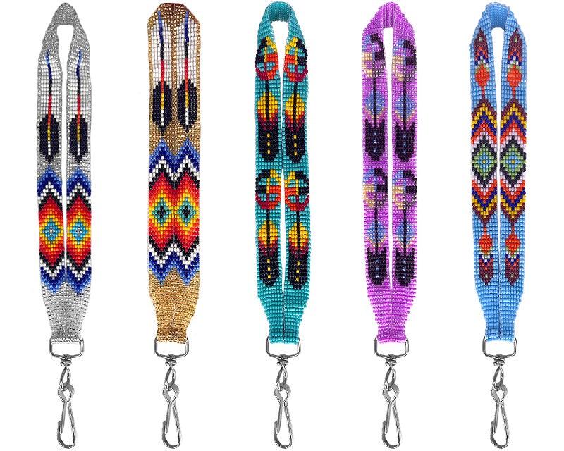 $5.50 ea. #00790-W All Beaded Lanyard- Pull Purse (12pcs/Order)