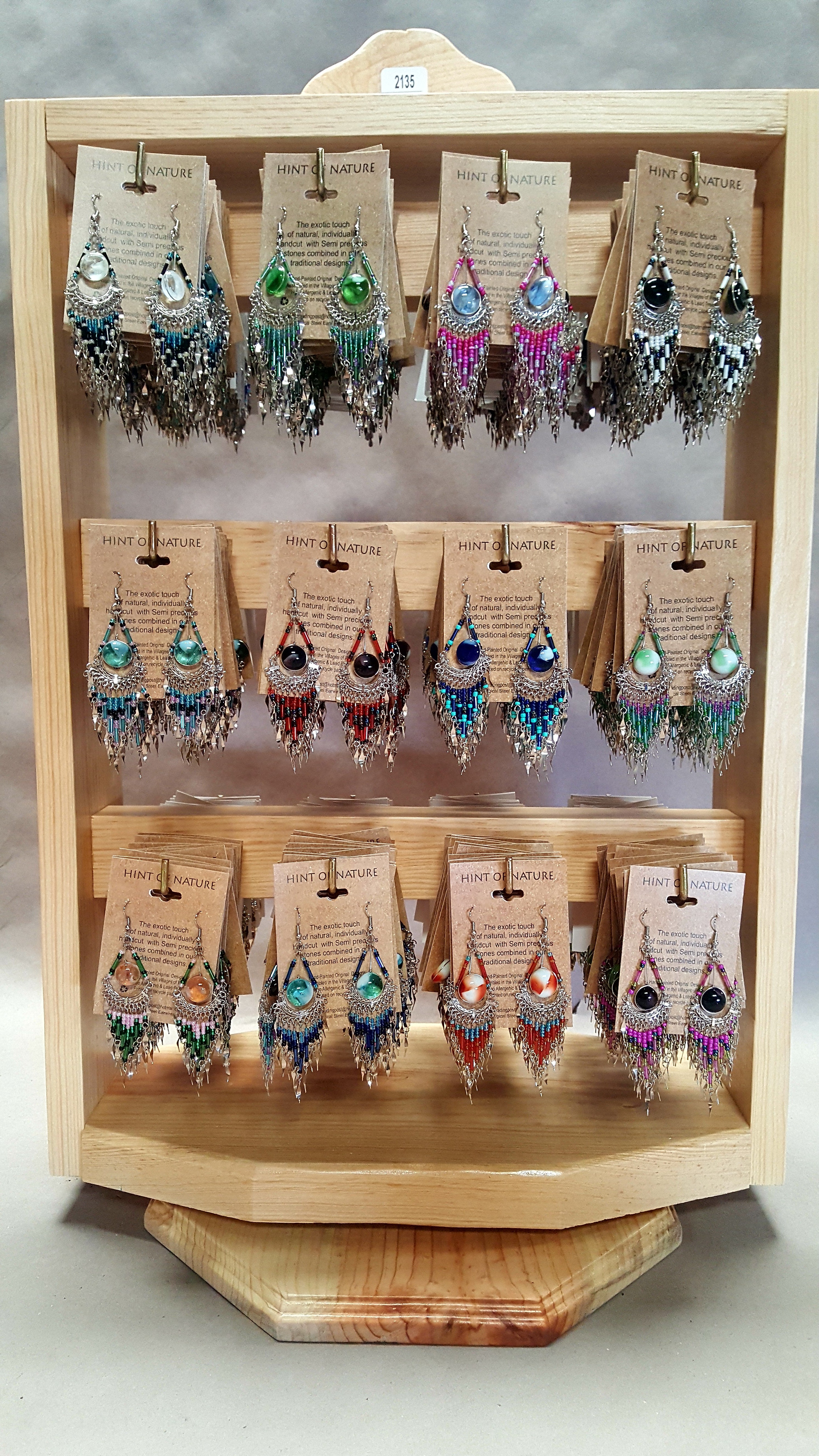 $3 ea. #2135 HNE Marble Glass Bead Earrings w/Dangles (12pcs/Order)