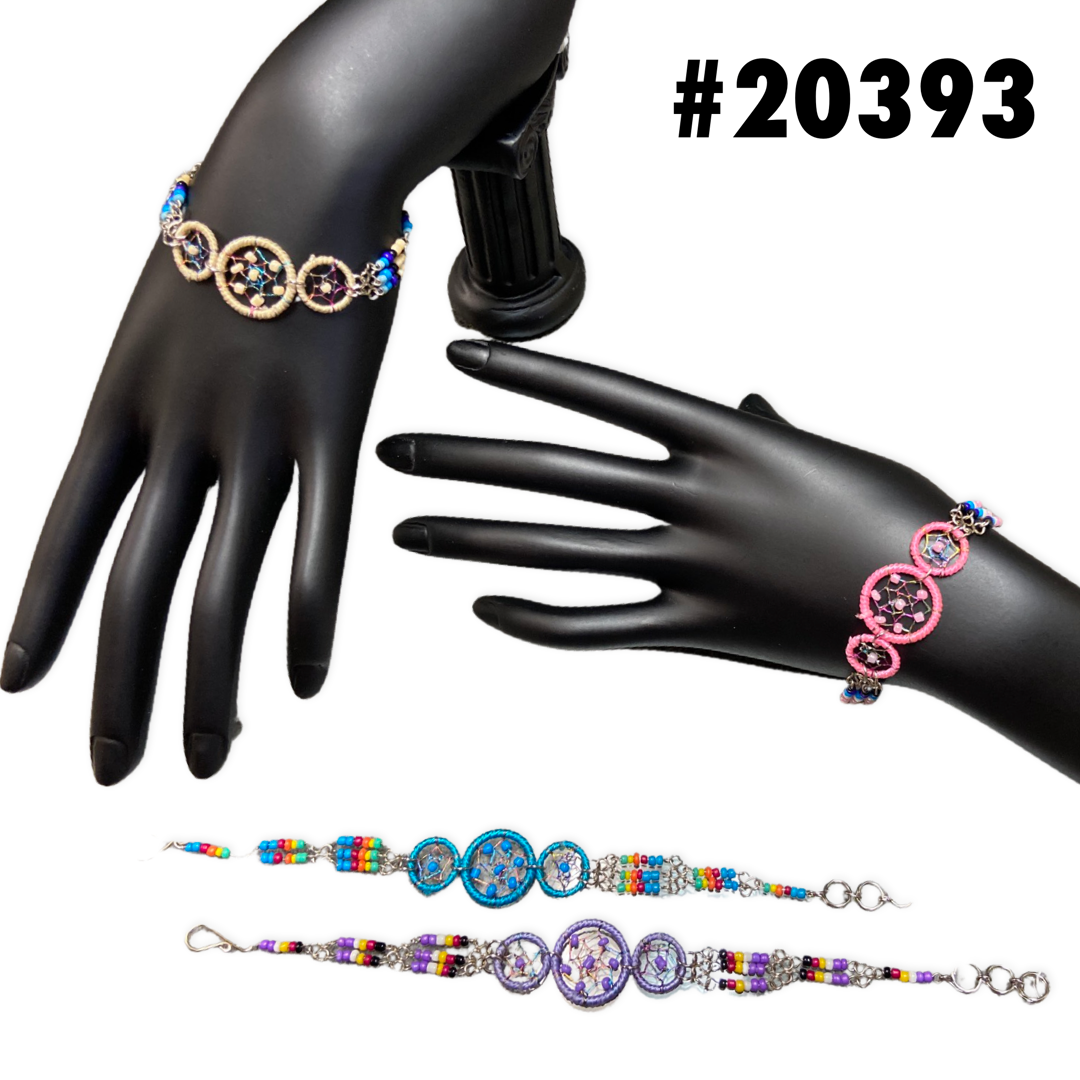 $2.50 ea. #20393 Triple Dream Catcher Beaded Bracelet (12pcs/Order)