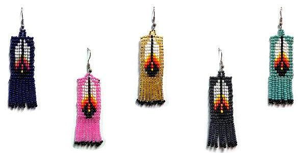 $3.50 ea. #2143 Seed Beaded Earrings w/Arrowhead (12pcs/Order)