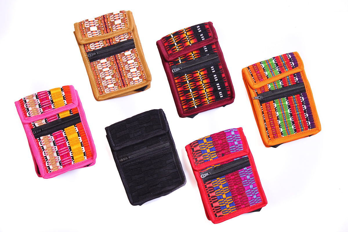 $3 ea. #25081 Woven Mobile Velcro Pouch Single Zipper & Strap (12pcs/Order)