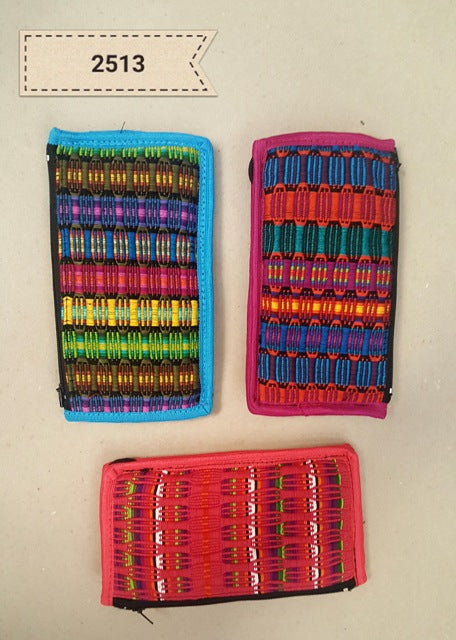 $3 ea. #2513 Guatemalan Eye Glass Case with Neck string, side Zipper (12pcs/Order)