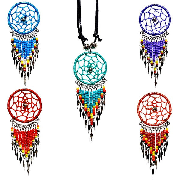 $2.50 ea. #7611-NR Dream Catcher w/Dangles Necklace (12pcs/Order)