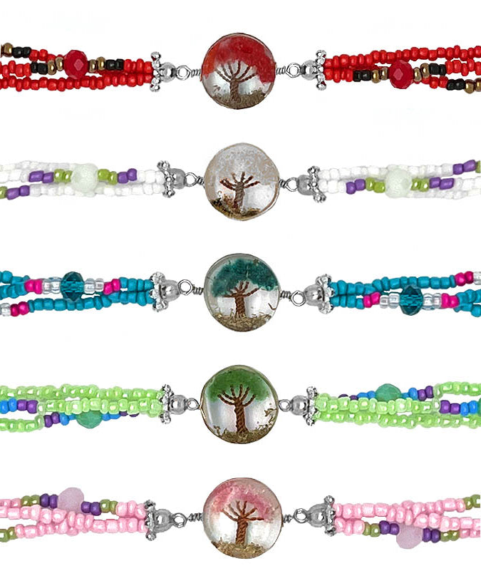 $2.50 ea. #8322-ToL 3-Strand All Beaded Bracelet "Tree of Life" (12pcs/Order)