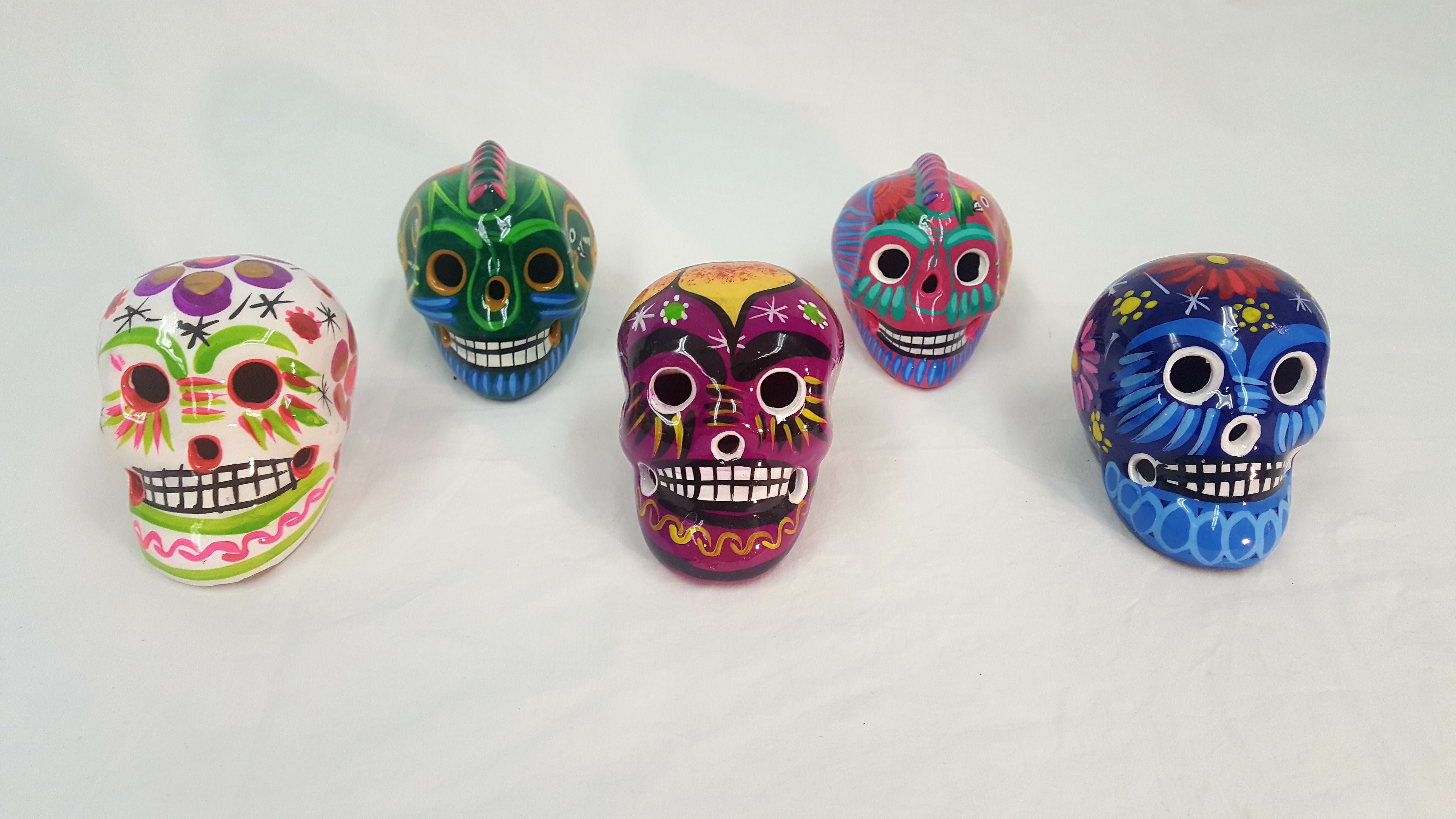 Ceramic Day of the Dead Sugar Skulls Talavera