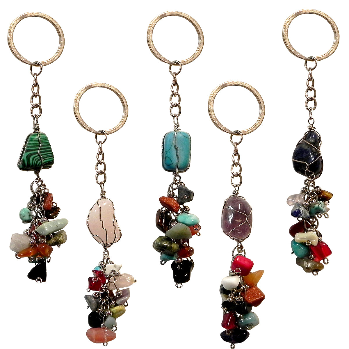 $3.50 ea. #1022-NGKC Netted Gemstone Key Chain (12pcs/Order)