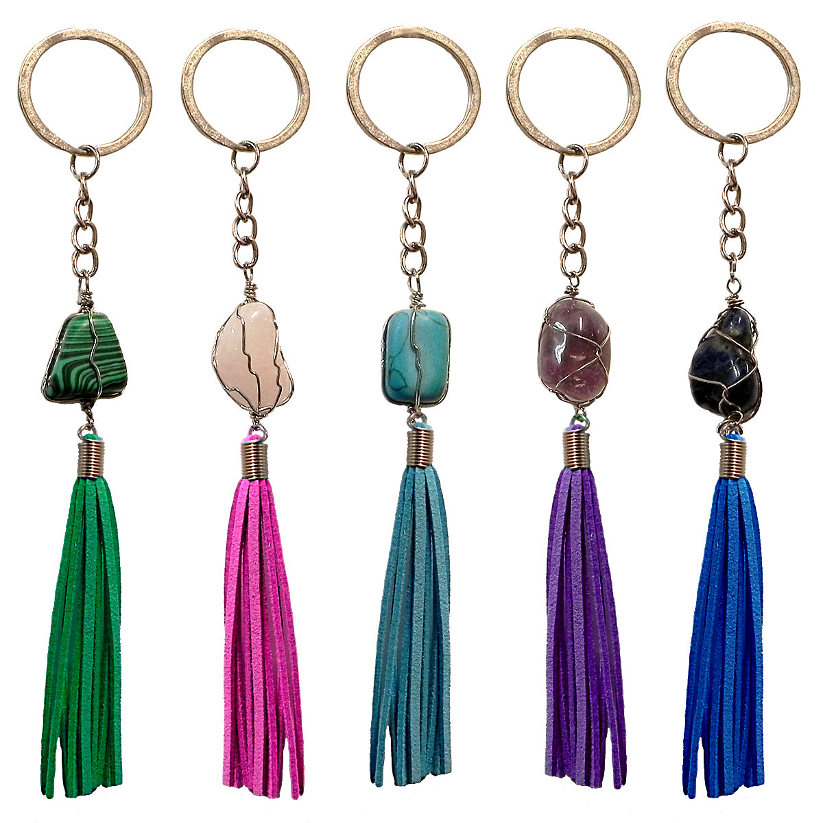 $3.50 ea. #3036_X75I Tassel & Stone Key Chain (12pcs/Order)