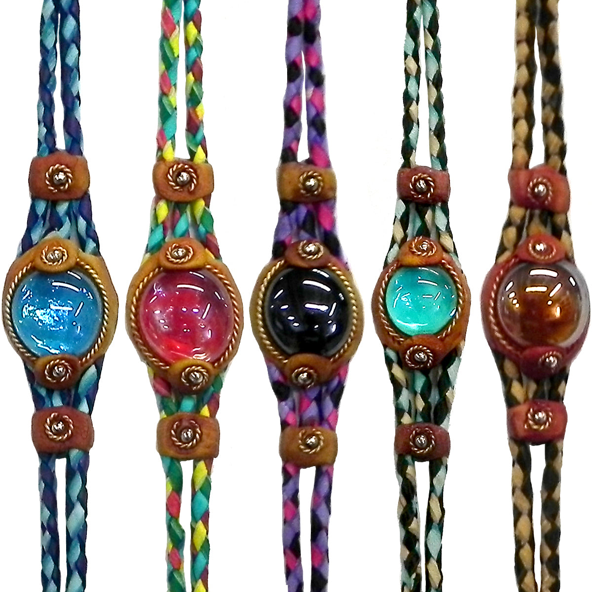 $2.50 ea. #X52F-BAM Marble Leather Braided Bracelet (12pcs/Order)