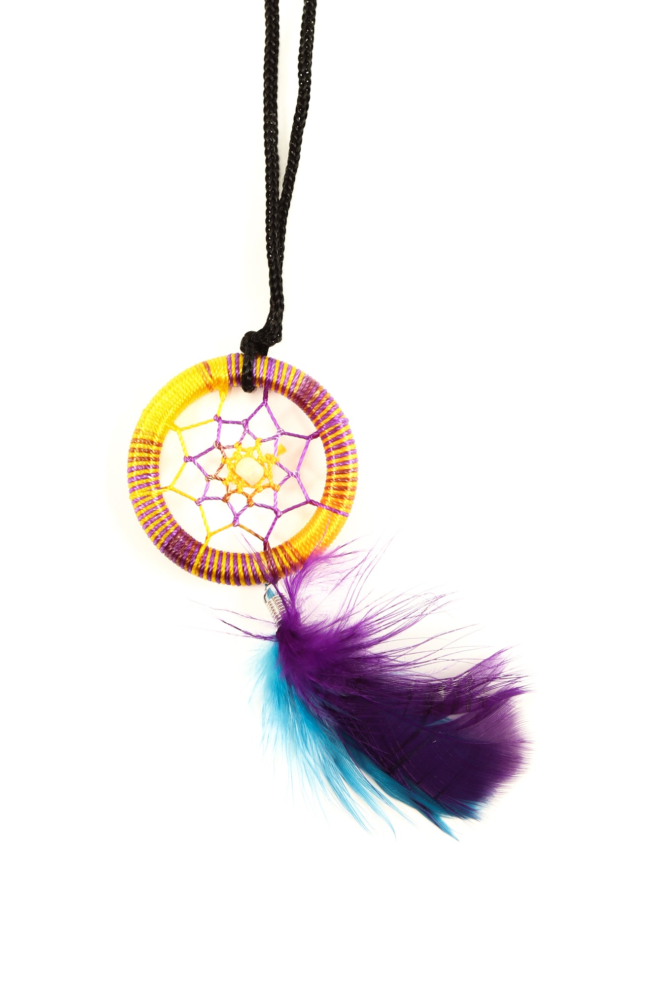 $4 ea. #X52P-N Peruvian Neon Dream Catcher Necklace (12pcs/Order)