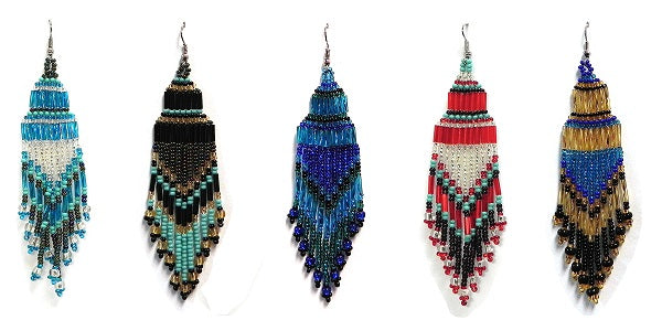 $3.50 ea. Chandelier Long Fringe Beaded Earrings (12pcs/Order)