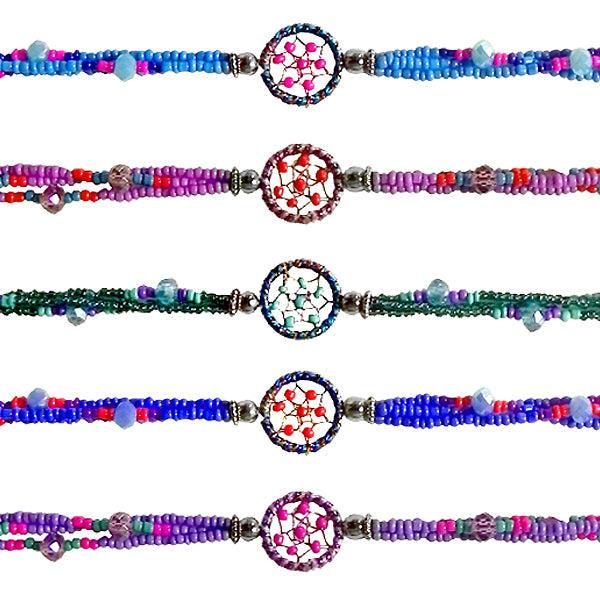 $2.50 ea. #20391 All Beaded Dream Catcher Bracelet w/Crystal (12pcs/Order)