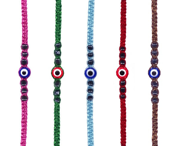 $.75 ea. #2006-EE Woven Evil Eye Friendship Bracelet (48pcs/Order)