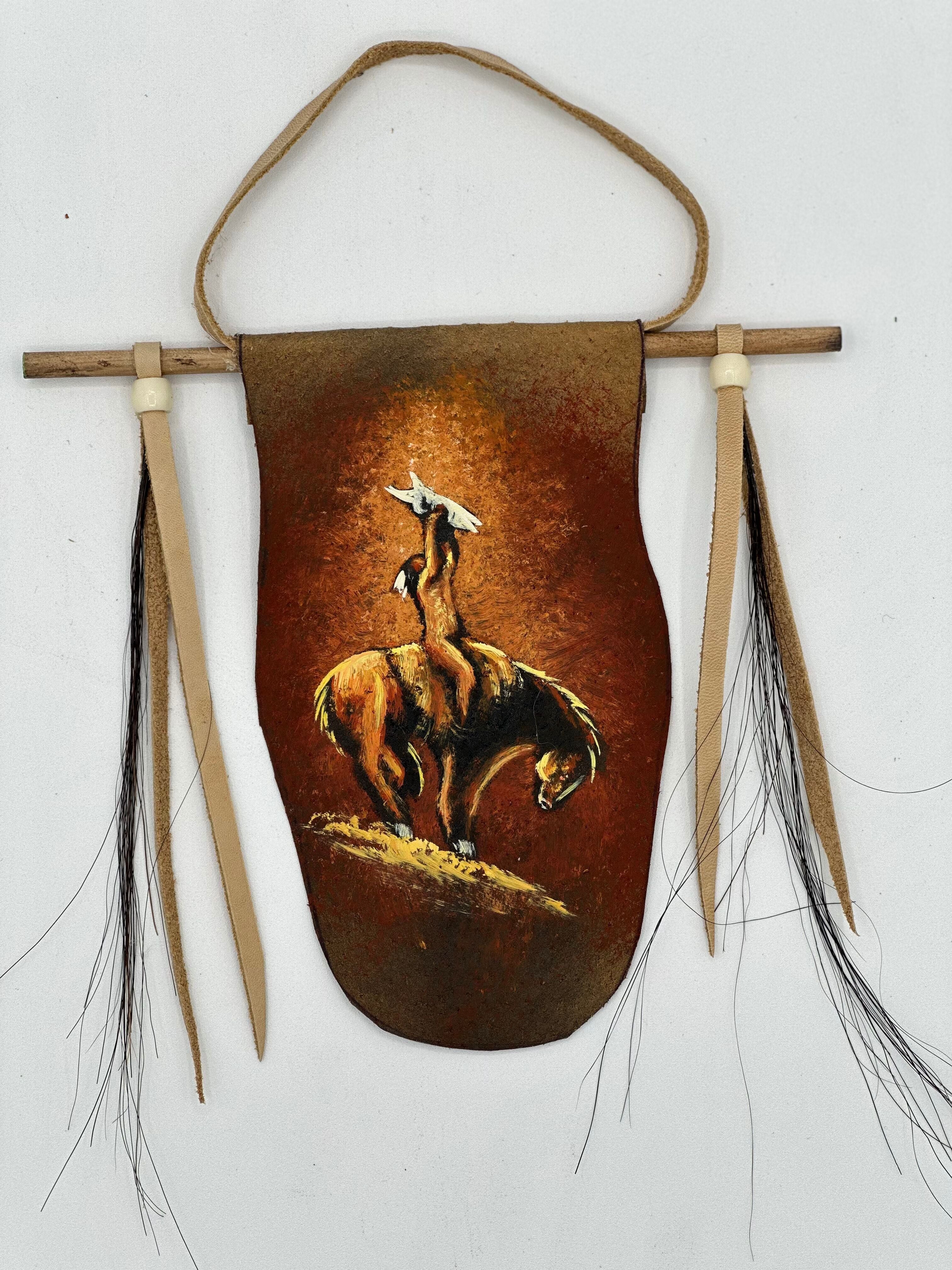 $12 ea. #80311 Mini Leather Hand Painted Tapestry w/Horse Hair (12pcs/Order)