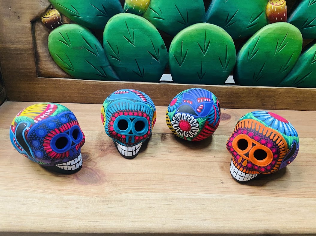 Day of the Dead Sugar Skulls Black Pottery