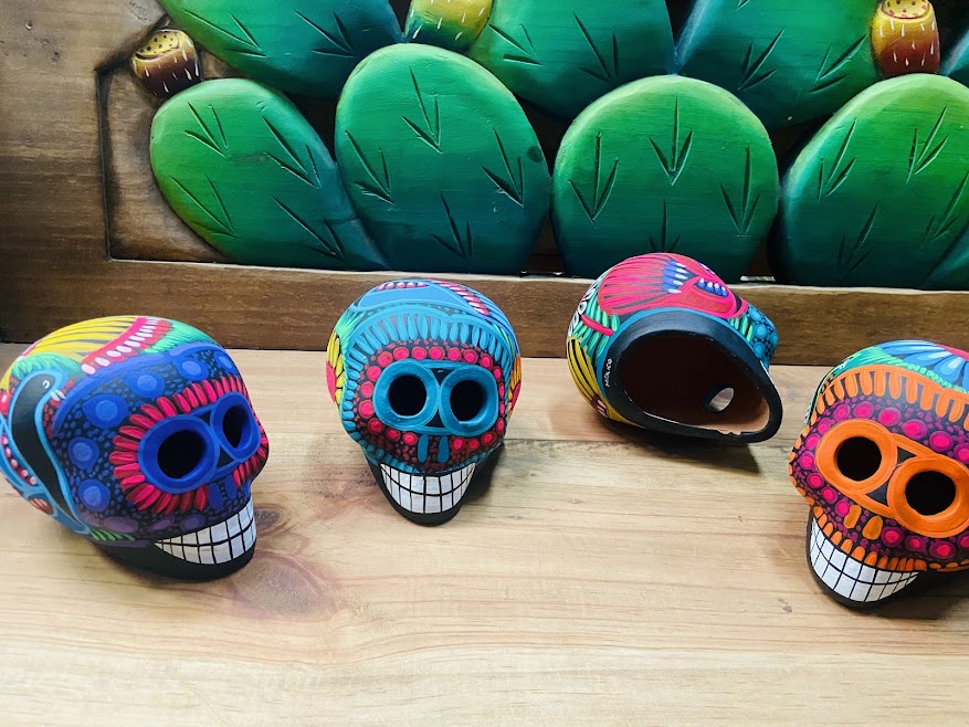 Day of the Dead Sugar Skulls Black Pottery