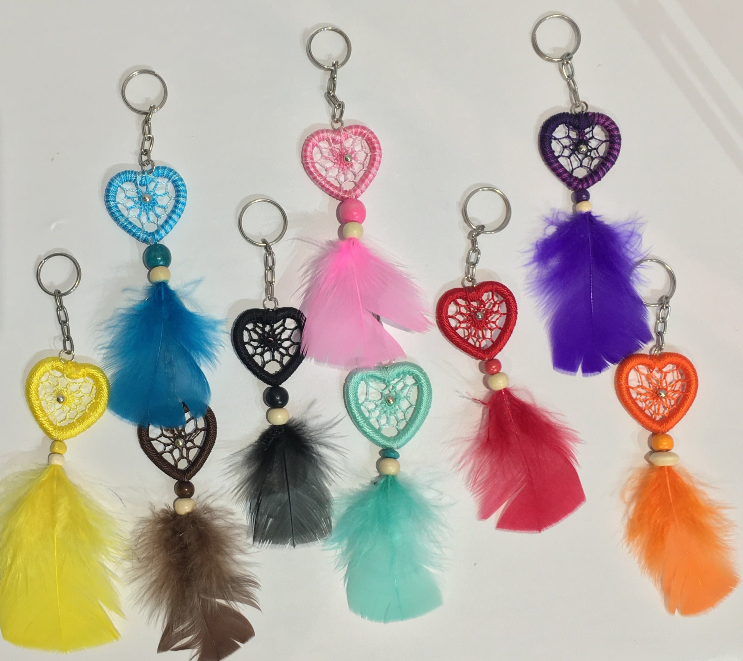 $3 ea. #30112 Heart Dream Catcher Key Chain (12pcs/Order)